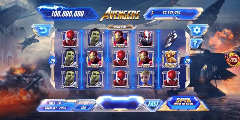 Nổ hũ Avengers lấy cảm hứng từ những nhân vật siêu anh hùng Marvel